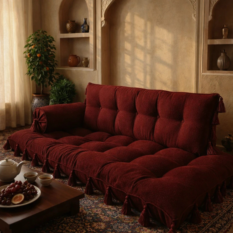 تشکچه زمینی زرشکی منگوله دار ایده گالری3